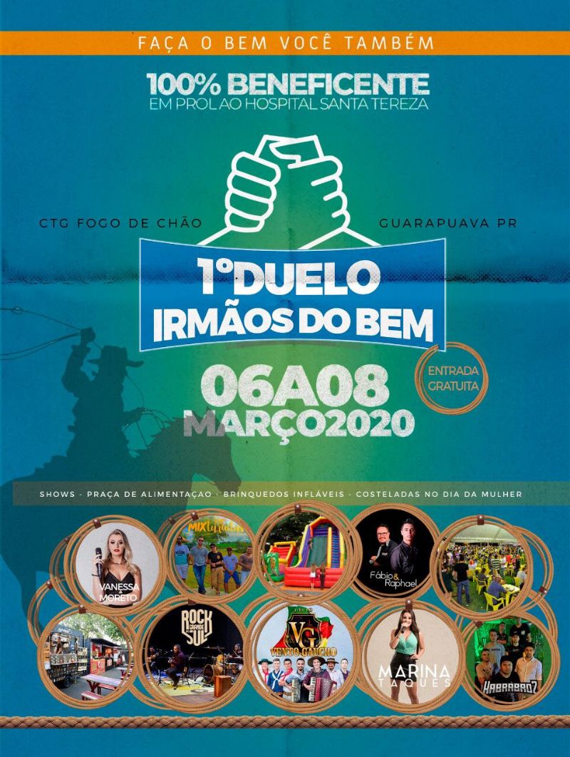 Amigos do Hospital Santa Tereza promovem rodeio beneficente 1º Duelo Irmãos do Bem