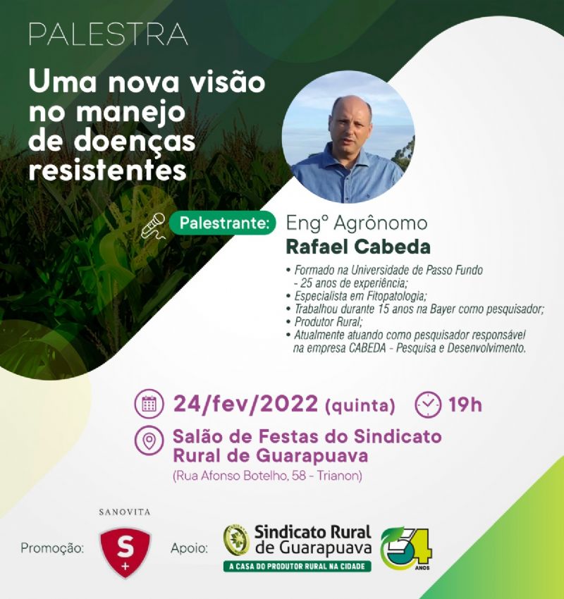 Sindicato Rural sedia palestra sobre manejo de doenças resistentes