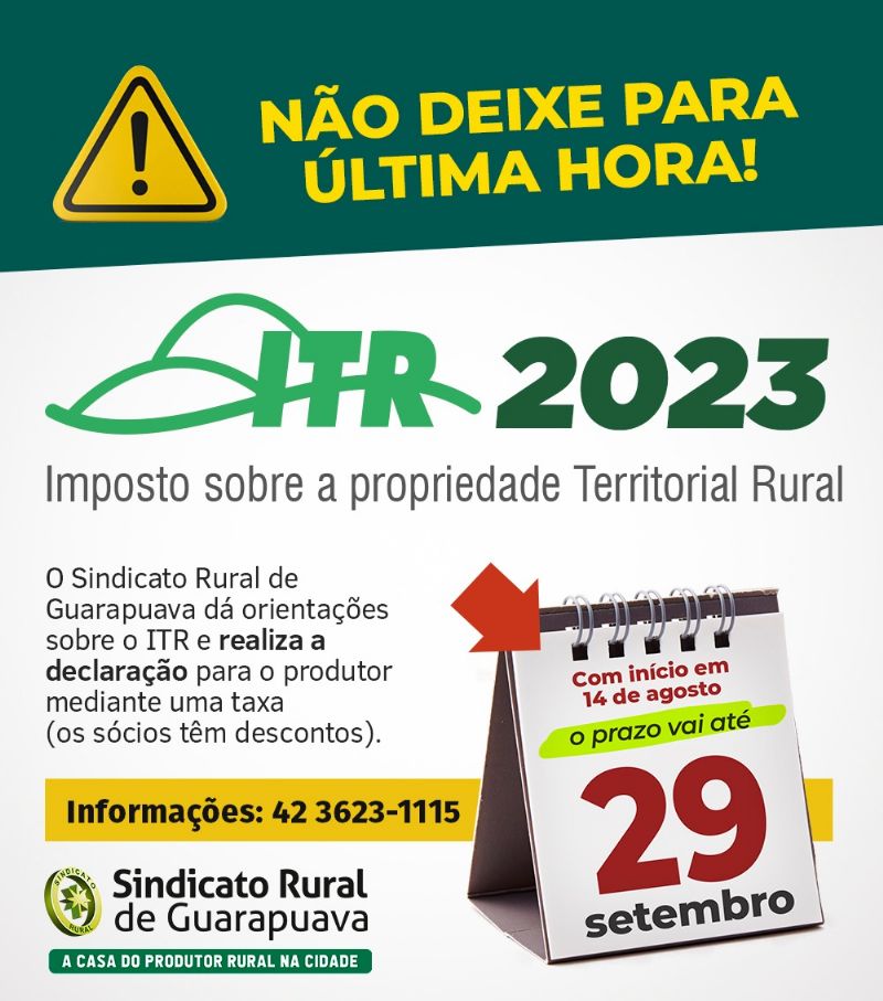 ITR 2023: Declaração inicia na próxima segunda-feira (14)