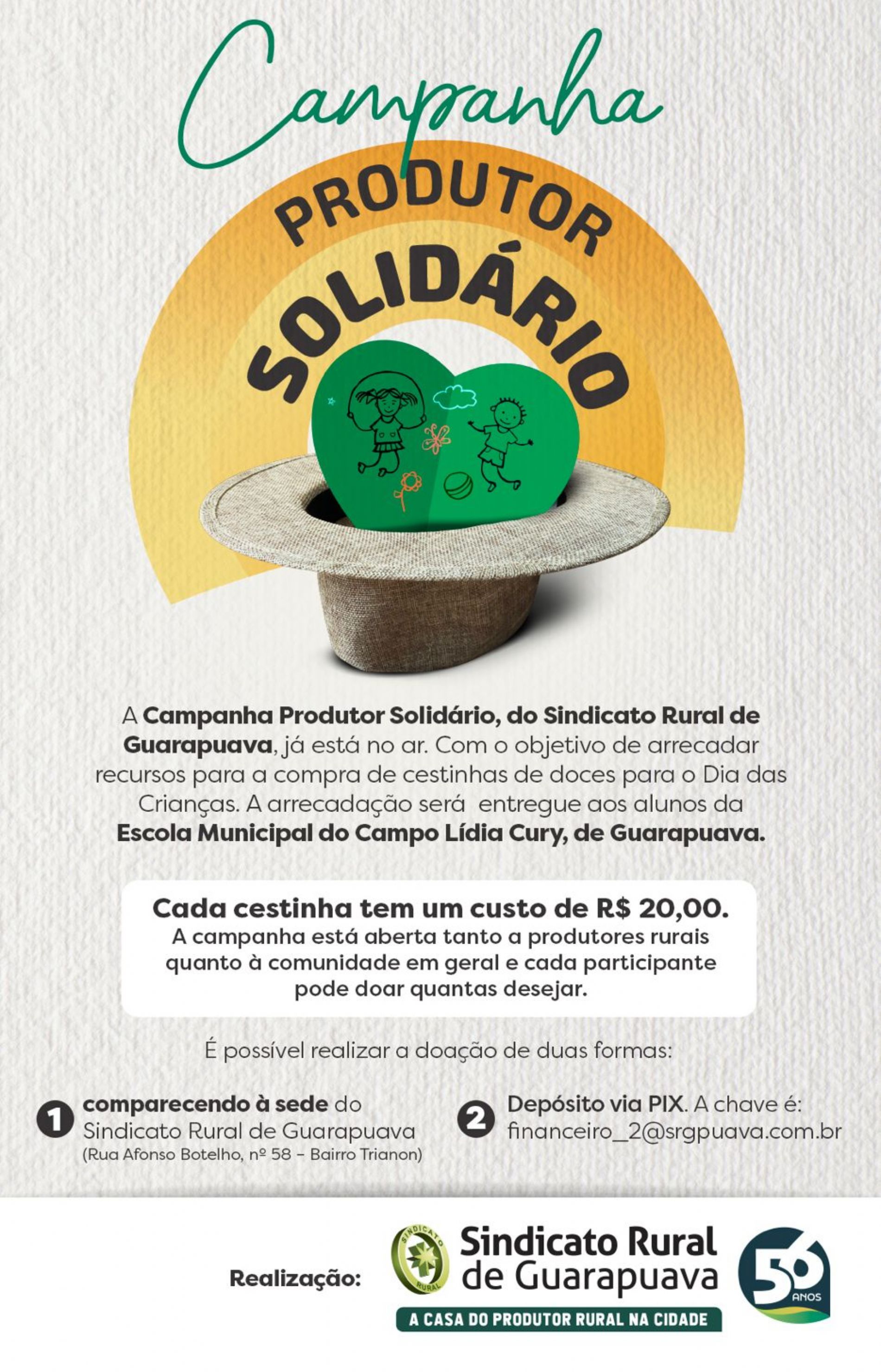 Já está em andamento a campanha Produtor Solidário para o Dia das Crianças