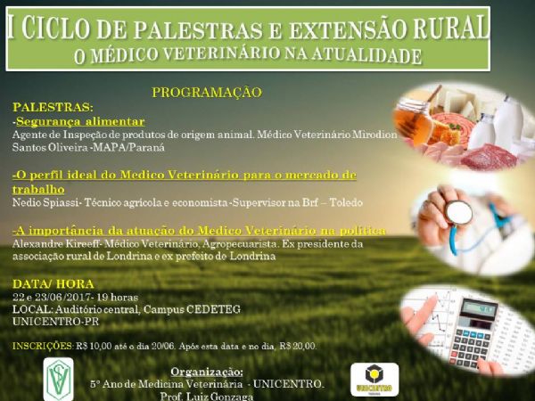 Unicentro: Ciclo de palestras debate o papel do m&eacute;dico veterin&aacute;rio na atualidade